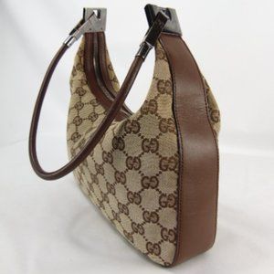 GUCCI Monogram GG Small Hobo Clasp Bag